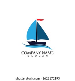Sailing boat, Daily cruises, sea travel, vector logo-icon