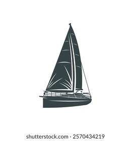 Sailing boat design vector illustration. Sailing boat Silhouette. Boat design template.