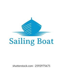 sailing boat flat minimalist logo design