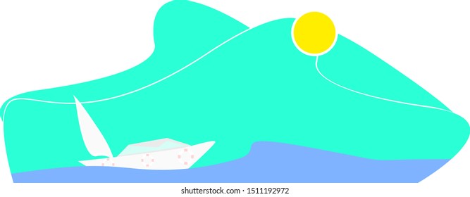 sailing boat - full vector - can be resized and recoloured 