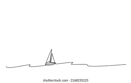 a sailing boat goes on the sea