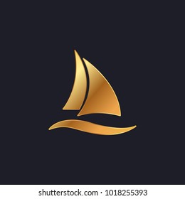 sailing boat gold logo