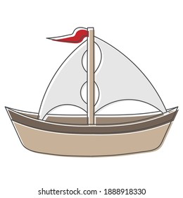sailing boat hand drawn design vector illustration