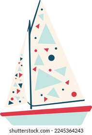 Sailing boat hand drawn illustration