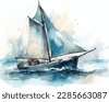 sailboat watercolor