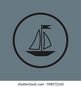 sailing boat, icon
