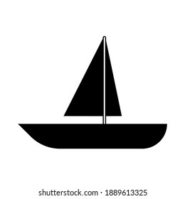 Sailing boat icon isolated on white background. Vector illustration