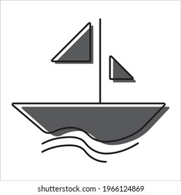 sailing boat icon logo template