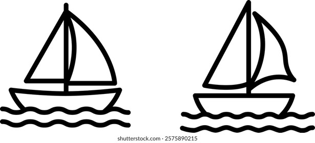 "Sailing Boat Icon for Marine Travel and Recreational Activities"