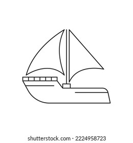 sailing boat icon set water transport yacht boat line icon. isolated on white background. vector illustration