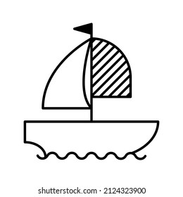sailing boat icon. boat ship transport sign. vector illustration