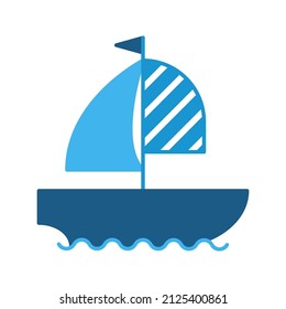 sailing boat icon. boat ship transport sign. vector illustration