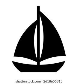 Sailing boat icon silhouette. Vector image