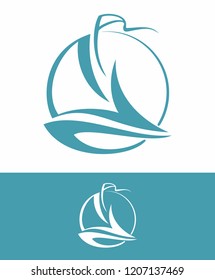 Sailing boat icon symbol ,vector logo design element