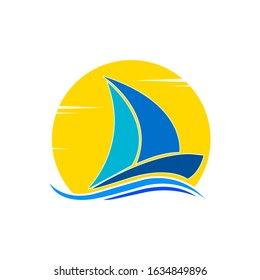 Sailing boat icon symbol ,vector illustration
