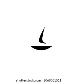 Sailing boat icon symbol, vector illustration. Sailboat Silhouette or face Logo Design Inspiration