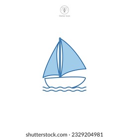 Segelboot-Symbol, Vektorgrafik einzeln auf weißem Hintergrund