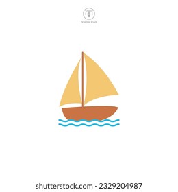 Sailing Boat icon symbol vector illustration isolated on white background