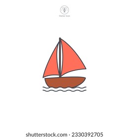 Sailing Boat icon symbol vector illustration isolated on white background