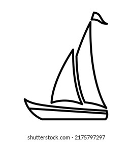 Plantilla de diseño vectorial de icono de barco de vela.