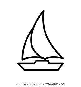 Plantilla de diseño vectorial de icono de barco vela