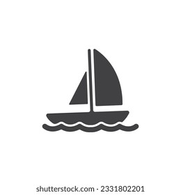Sailing Boat Icon Vector Design.