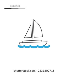 Sailing Boat Icon Vector Design.