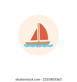 Sailing Boat Icon Vector Design.