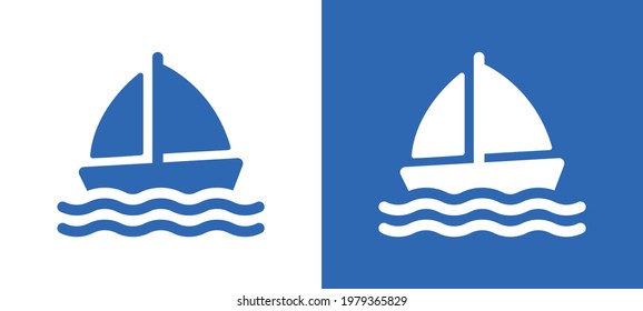 Sailing boat icon. Vector illustration