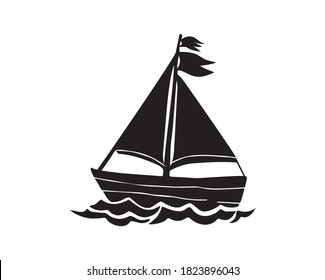 sailing boat icon vector isolated