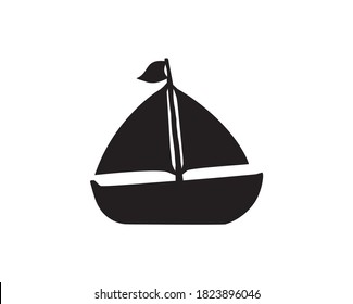 sailing boat icon vector isolated