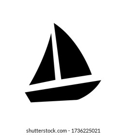 Sailing boat icon vector on white background