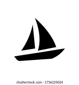 Vector de icono del barco de vela en fondo blanco
