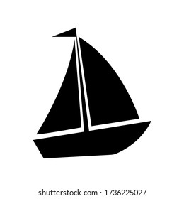 Sailing boat icon vector on white background