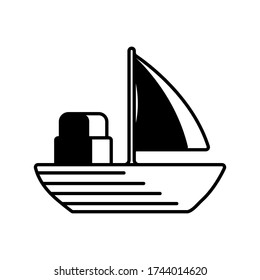 Sailing boat icon vector on white background
