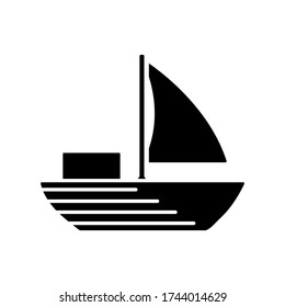 Sailing boat icon vector on white background