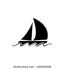 sailing boat icon vector template