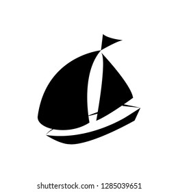 sailing boat icon vector template