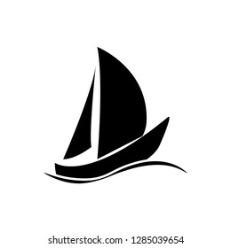sailing boat icon vector template
