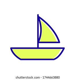 Sailing boat icon vector in trendy