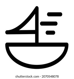 sailing boat illustration line icon which is very suitable for websites, apps, social networks, prints, billboards and others