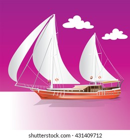 Sailing Boat illustration vector