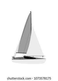 Sailing boat isolated