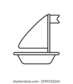 Sailing Boat Line Art Icon Isolated