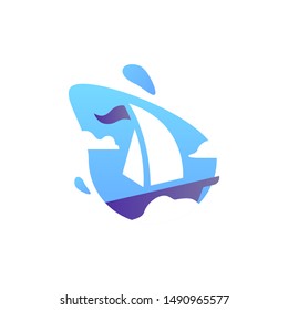 Sailing Boat Logo Concept. Artsy, Professional and Clean Logo. Suitable for all types of business.