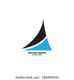 Logo für Segelboote. Kreatives Design einer Segelyacht-Logo-Vorlage Vektorgrafik
