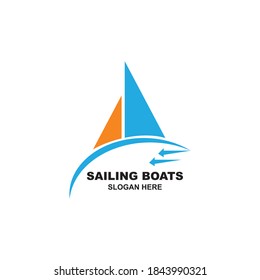 Sailing Boat Logo. Creative design of a sailing yacht logo template vector illustration
