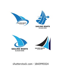 Sailing Boat Logo. Creative design of a sailing yacht logo template vector illustration
