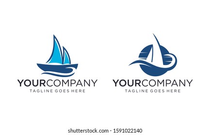 Sailing boat logo design concept	
