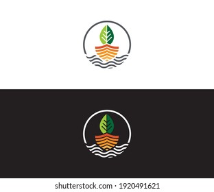 Concepto de diseño del logotipo del barco velero
